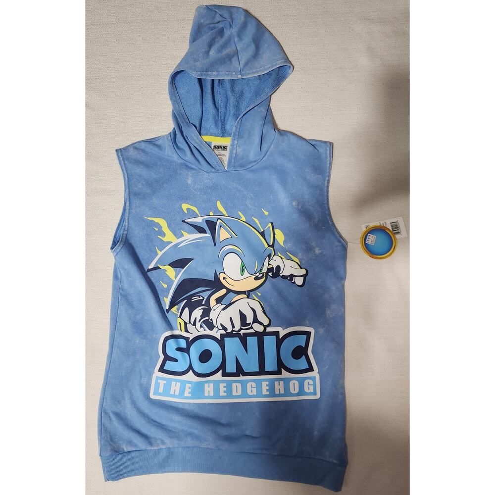 Sonic the Hedgehog kids sleeveless hoodie kids large